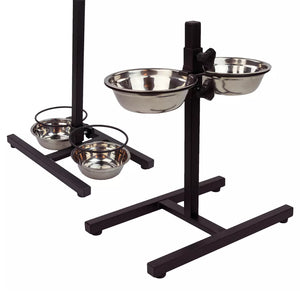 Stainless Steel Pet Dog Double Feeder Adjustable Stand