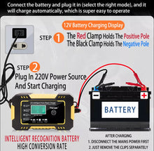 Load image into Gallery viewer, Car / Motorbike Battery Charger 12V LCD Display