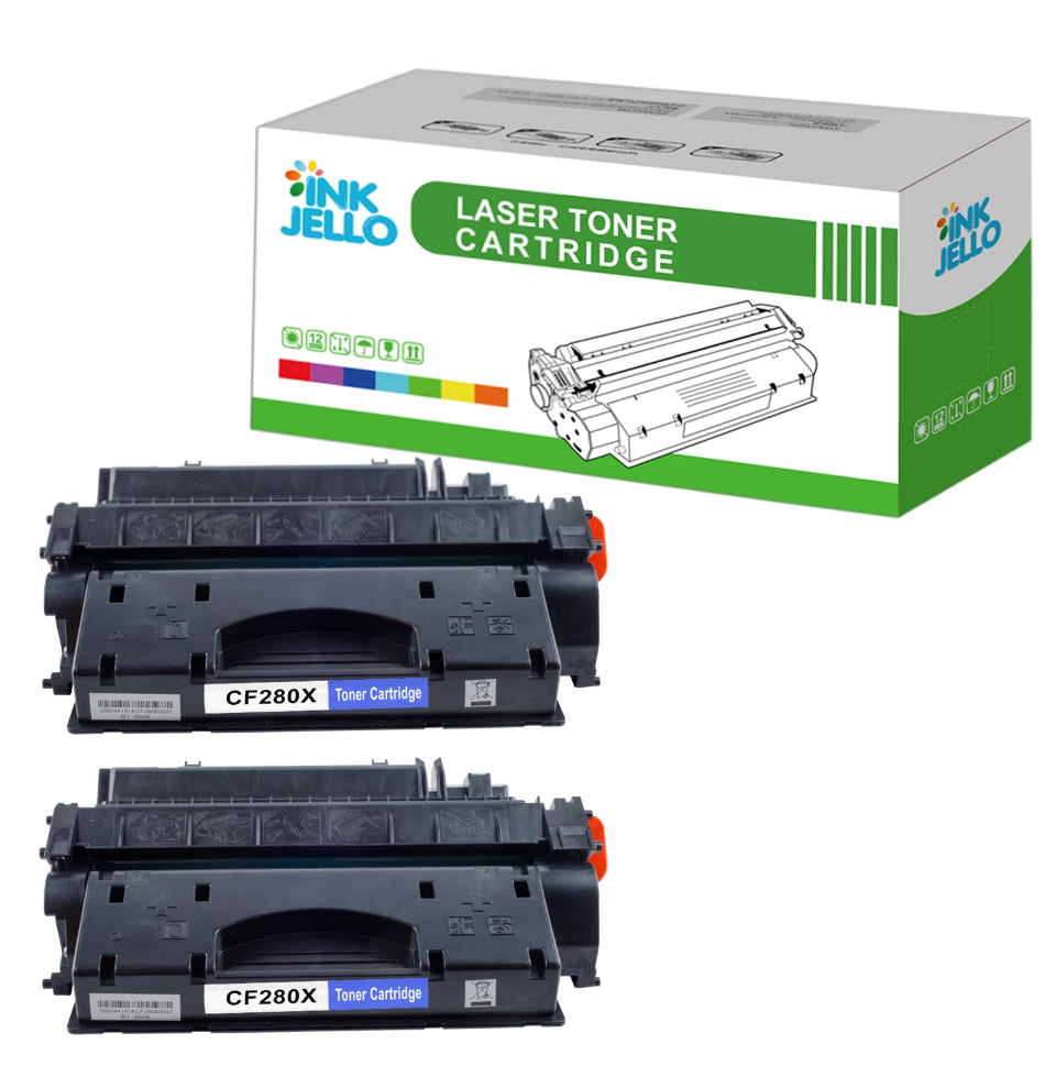 2 x Black CF280X Toner Cartridge For HP LaserJet Pro M401dw 400 M401n