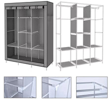 Load image into Gallery viewer, Canvas Covered Wardrobe Metal Frame Portable Storage