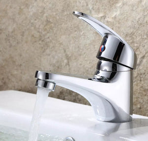 Bathroom Tap Single Basin Sink Mono Mixer with 2 Hoses