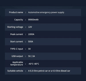 Car Jump Starter Pack Battery Charger Power Bank