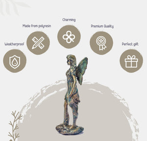 Bronze Effect Angel Statue Garden Ornament