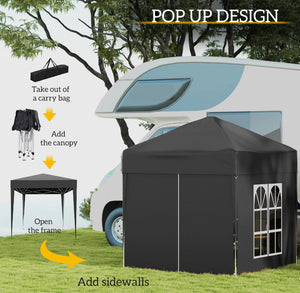 2x2 Metre Pop Up Marquee Gazebo with 4 Side Panels Waterproof