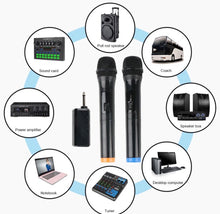 Load image into Gallery viewer, 2x Wireless Microphones UHF Rechargeable Mic Karaoke