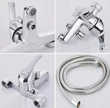 Load image into Gallery viewer, Bathroom Chrome Sink Bath Tap Shower Mixer with Hand Held Shower