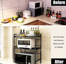 Load image into Gallery viewer, 3 Tier Adjustable Microwave Rack Stand Storage Kitchen Shelf