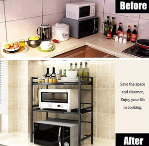 3 Tier Adjustable Microwave Rack Stand Storage Kitchen Shelf