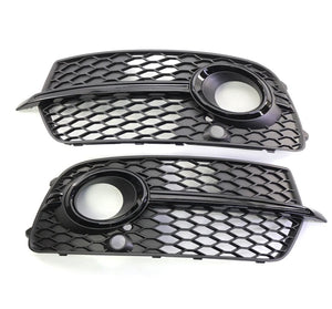 Pair Front Bumper Grill Fog Light Vent Grille Cover For Audi 2013-2016 Q5 S Line