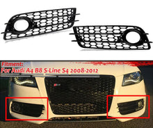 Load image into Gallery viewer, Black Honeycomb Front Fog Light Grille Covers For AUDI A4 B8 S-Line S4 2008-2012