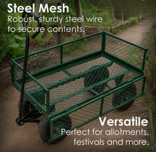 Load image into Gallery viewer, Heavy Duty Metal Green Garden Cart Utility Trolley
