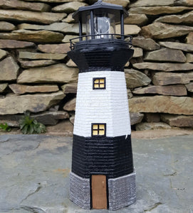 Solar Powerwd Lighthouse Rotating LED Garden Light House Ornament