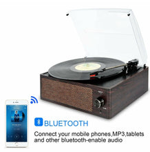 Load image into Gallery viewer, Vinyl Record Player Retro Style Turntable with Built-in Speakers Bluetooth Aux