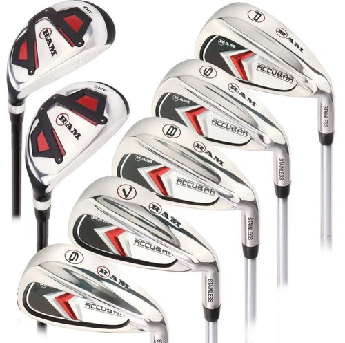 NEW Ram Golf Accubar Mens Iron Set 6-7-8-9-PW, & 2x Hybrids. Right or Left Handed