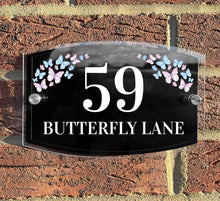 Load image into Gallery viewer, Personalised Floral Anthracite House Sign Plaque