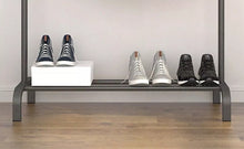 Load image into Gallery viewer, Metal Clothes Rail Rack with Shoe Shelf