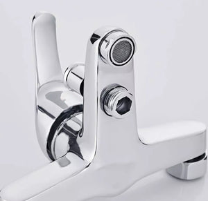 Bathroom Chrome Sink Bath Tap Shower Mixer with Hand Held Shower