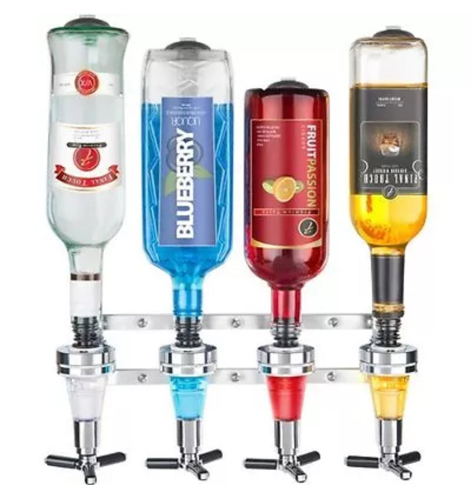 4 Bottle Wall Mounted Optic Dispenser Home Bar