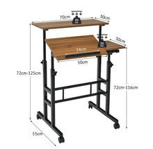 Load image into Gallery viewer, Mobile Standing / Sitting Desk Portable Height Adjustable Workstation