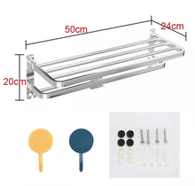 Load image into Gallery viewer, Double Towel Rail Wall  Mounted Bathroom Rack with Hooks