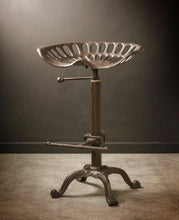 Load image into Gallery viewer, Cast Iron Tractor Style Kitchen Bar Stool Antique Style