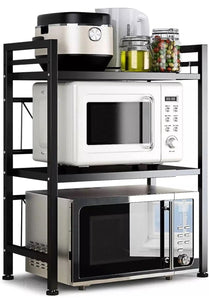 3 Tier Adjustable Microwave  Rack Stand Storage Kitchen Shelf