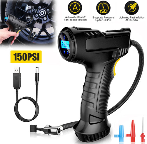 150psi Cordless Digital Air Compressor Car Bike Tyre Inflator