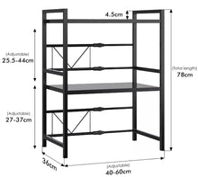Load image into Gallery viewer, 3 Tier Adjustable Microwave  Rack Stand Storage Kitchen Shelf