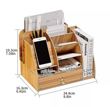 Load image into Gallery viewer, Wooden Desktop Organiser Desk Tidy