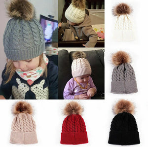 Baby Toddler Warm Knitted PomPom Bobble Hat Beanie