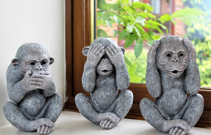 Garden Ornaments 3 Wise Monkeys for Outdoor or Indoor