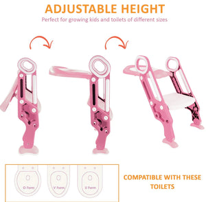 Child Toilet Seat And Ladder Toddler Training Step Up Easy Fold