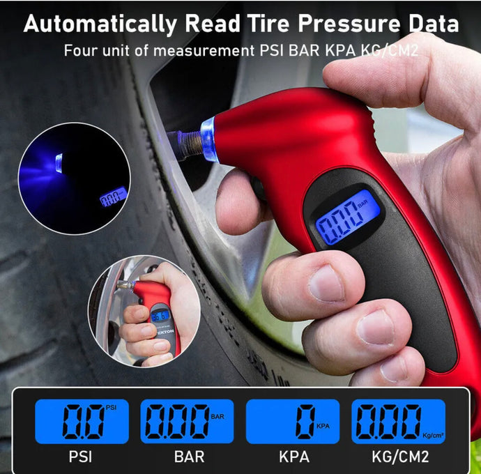 Digital LCD Tyre Air Pressure Gauge Tester Tool for Car Motorbike etc