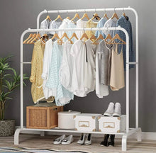 Load image into Gallery viewer, Metal Double Clothes Rail with Shelf