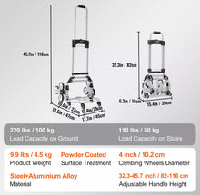 Load image into Gallery viewer, Heavy-Duty Stair Climbing Cart Trolley Aluminum Folding Hand Truck