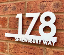 Load image into Gallery viewer, Personalised Door Sign Plaque Laser Cut Address Plaque House Number