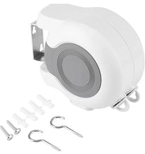 Load image into Gallery viewer, 30m Retractable Clothes Reel Double Washing Line Wall Mounted Outdoor