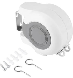30m Retractable Clothes Reel Double Washing Line Wall Mounted Outdoor