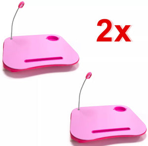 2 x Cushion Trays with Cup Holder for Laptop / Tablet with LED Light