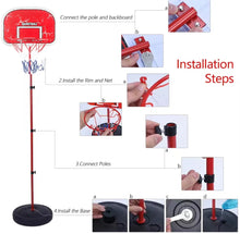 Load image into Gallery viewer, 200cm High Free Adjustable Standing Kids Basketball Set