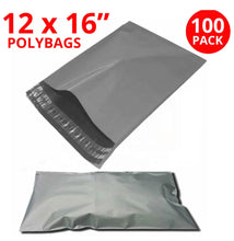 Load image into Gallery viewer, 100 Large Mailing Bags - 12&quot; x 16&quot; 305mm x 405mm Grey Self Seal Postage Bags