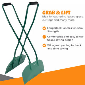 Long Handled Leaf Rake Grabs Garden Leaves Grabber