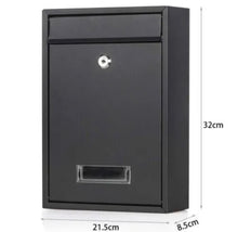 Load image into Gallery viewer, Post Box Letter Mail Box Steel Lockable Wall Mounted With Key