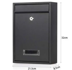 Post Box Letter Mail Box Steel Lockable Wall Mounted With Key