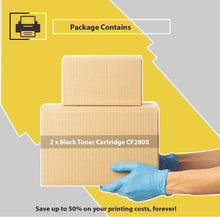 Load image into Gallery viewer, 2 x Black CF280X Toner Cartridge For HP LaserJet Pro M401dw 400 M401n
