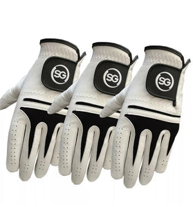 Pack of 3 or 6 Golf Gloves • All Weather Cabretta leather palm patch and thumb