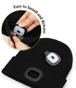 Beanie with Rechargeable LED Light