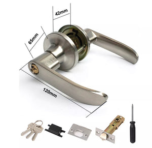 Lever Three-Handle Door Lock Set with 3 Keys