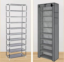 Load image into Gallery viewer, Dustproof Metal Frame Canvas Shoe Rack Cabinet