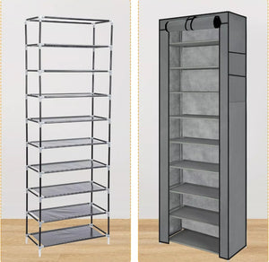 Dustproof Metal Frame Canvas Shoe Rack Cabinet